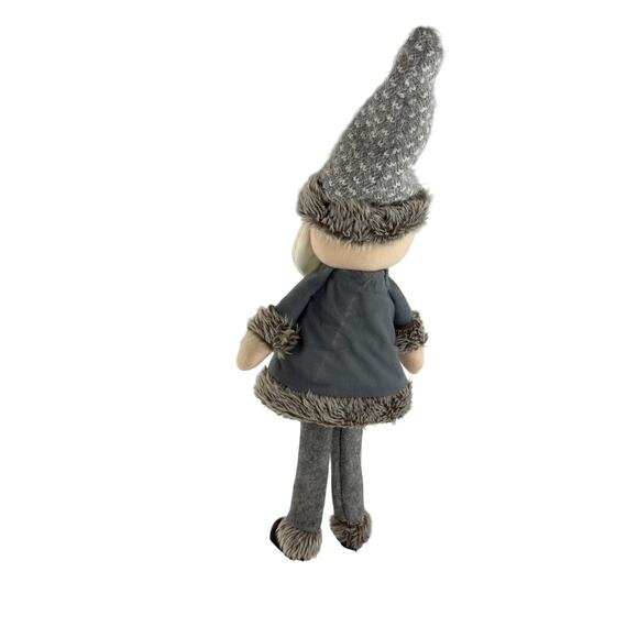 20” Nordic Scandinavian Standing Santa, Faux Fur Trim, Wire Legs Christmas Decor - Picture 5 of 9